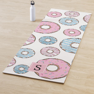 Doughnut Pattern, Pink Doughnuts, Blue Doughnuts,  Yoga Mat
