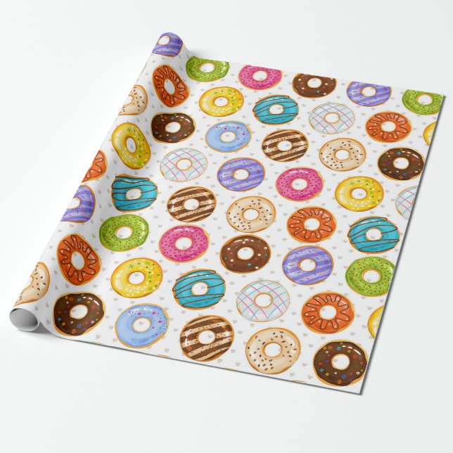 Doughnut Pattern Wrapping Paper (Unrolled)