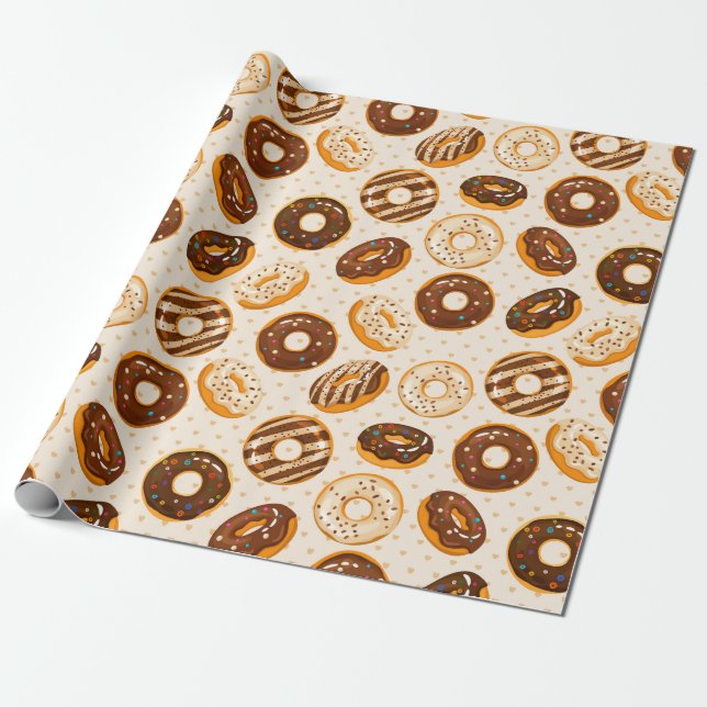Doughnut Pattern Wrapping Paper (Unrolled)