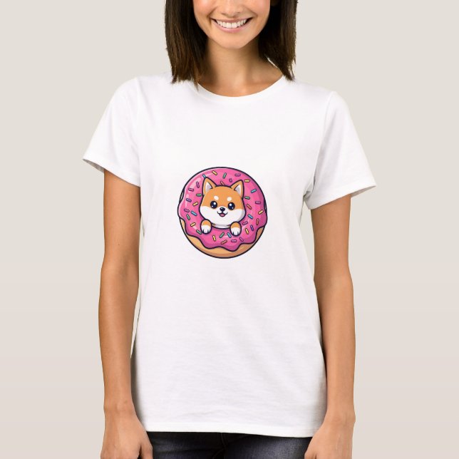 Doughnut Peek Shiba T-Shirt (Front)
