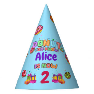 Doughnut Personalised Colour Sprinkle Birthday Party Hat