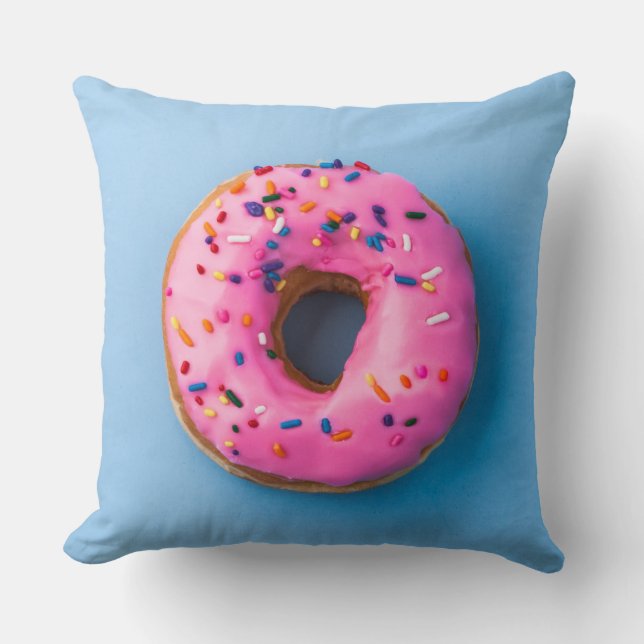 Doughnut photo blue and pink modern design Pillow (Front)