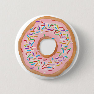 Doughnut Pink Frosting Sprinkles Cute Food 6 Cm Round Badge