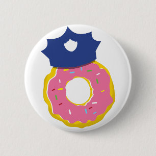 doughnut police officers hat 6 cm round badge