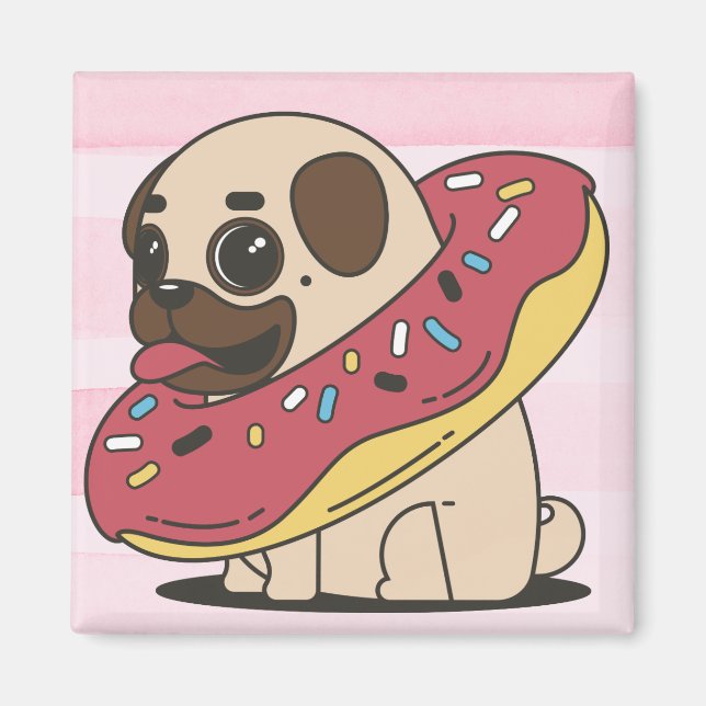 Doughnut Pug Magnet (Front)