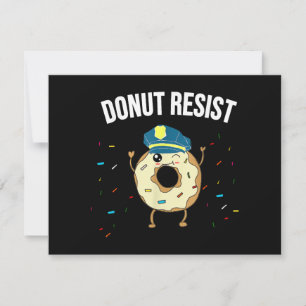 Doughnut Resist Meme Funny Police Officer Support Holiday Card