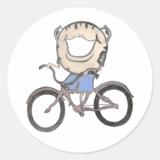 Doughnut Riding a Bicycle Classic Round Sticker
