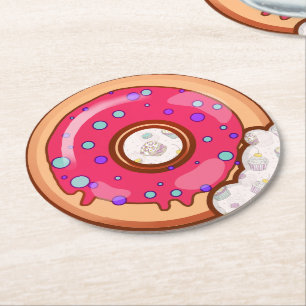 Doughnut Round Paper Coaster