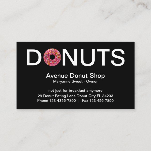 Doughnut Shop Clever Design Business Card (Front)
