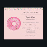 Doughnut Shop Grand Opening Flyer<br><div class="desc">Doughnut shop Grand opening invitation featuring cute watercolor doughnut with sprinkles on top.</div>