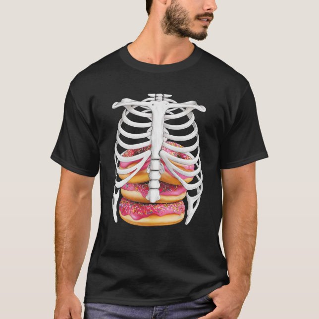 Doughnut Skeleton Rib Cage Halloween Costume Tees  (Front)