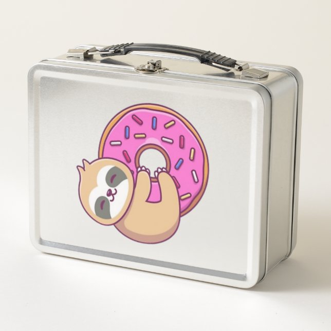 Doughnut sloth 1 metal lunch box (Front)