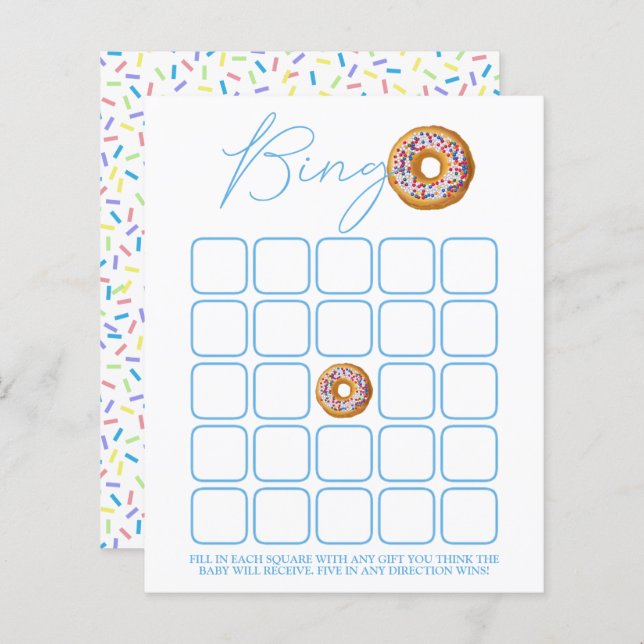 Doughnut Sprinkle Baby Shower Bingo (Front/Back)