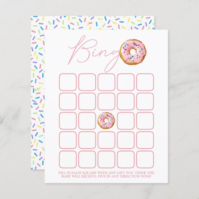 Doughnut Sprinkle Baby Shower Bingo (Front/Back)