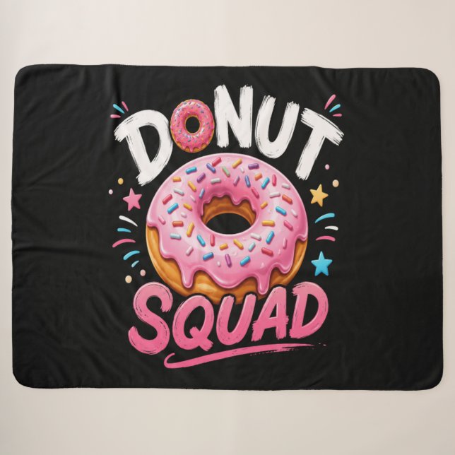 Doughnut Sprinkle Kindness Funny Sherpa Blanket (Front (Horizontal))