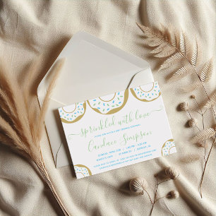 Doughnut Sprinkled With Love Baby Sprinkle Blue Gr Invitation