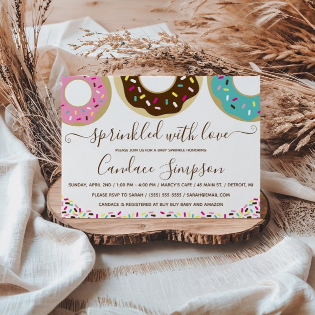 Doughnut Sprinkled With Love Baby Sprinkle Invitation (Creator Uploaded)