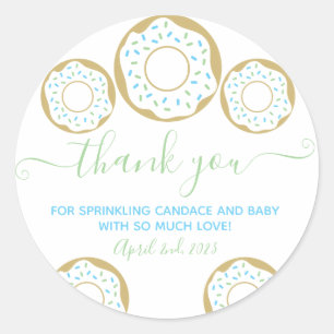 Doughnut Sprinkled With Love Baby Sprinkle Thank Y Classic Round Sticker