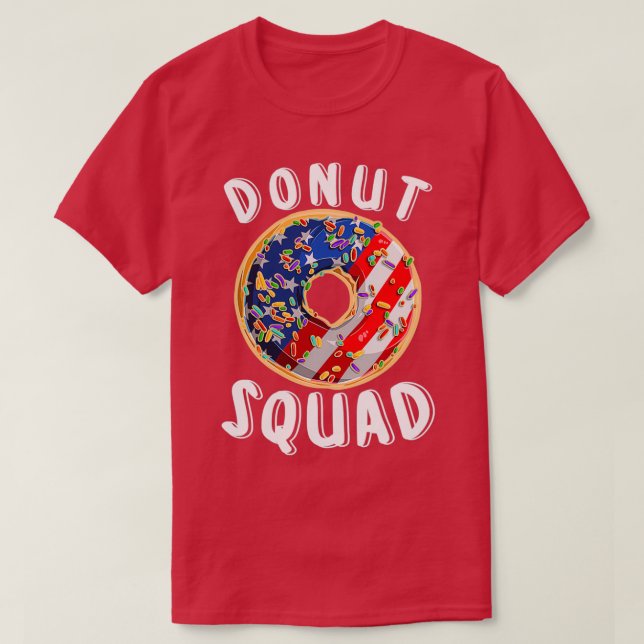 Doughnut Squad American Flag Cute Doughnut  T-Shirt (Design Front)