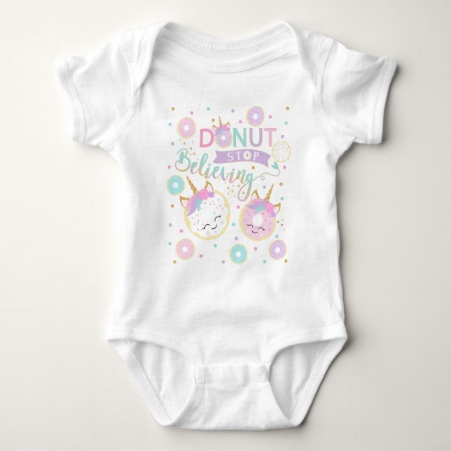 Doughnut Stop Believing Baby Bodysuit (Front)