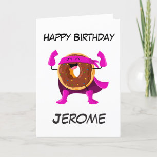 Doughnut superhero kids superhero birthday cards