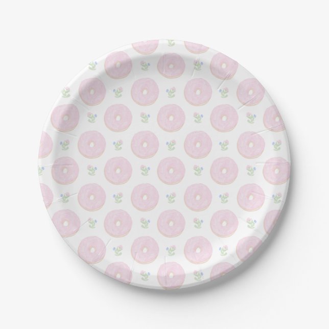 Doughnut Sweet First Birthday Paper Plates (Front)