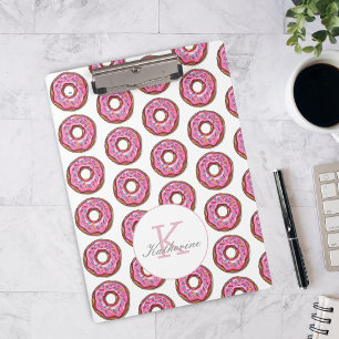 Doughnut Sweet Girl Sprinkles Pattern Custom Name Clipboard
