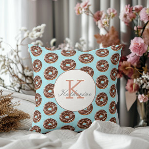 Doughnut Sweet Girl Sprinkles Pattern Custom Name  Cushion