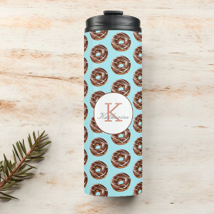 Doughnut Sweet Girl Sprinkles Pattern Custom Name  Thermal Tumbler