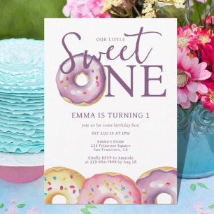 Doughnut Sweet One 1st Birthday Party  Invitation