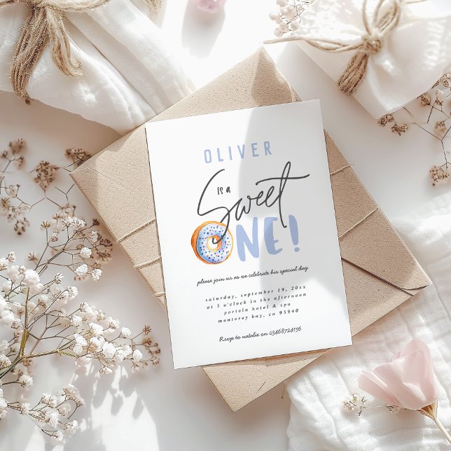 Doughnut sweet one 1st birthday party invitation (Creator Uploaded)