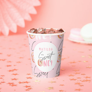 Doughnut sweet one 1st birthday party paper cups