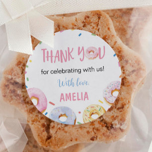 Doughnut Sweet One Birthday Classic Round Sticker