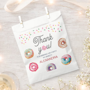 Doughnut sweet one pink 1st birthday party favour bags
