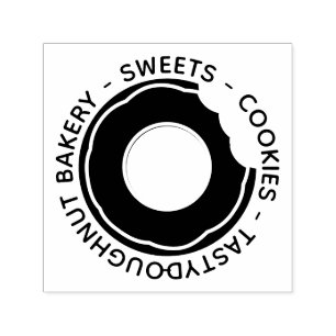Doughnut sweet tasty dessert bakery cookie self-inking stamp