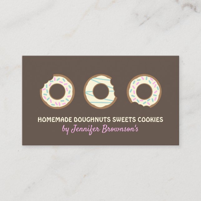 Doughnut Sweet Treats Cookies dessert sweet Business Card (Front)