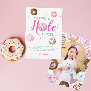 Doughnut Thanks a Hole Bunch Photo Birthday Thank You Card