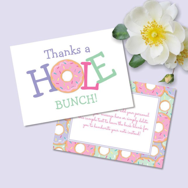 Doughnut Thanks a Hole Bunch Thank You Note Card (Thanks a Hole Bunch Thank You Note Card)