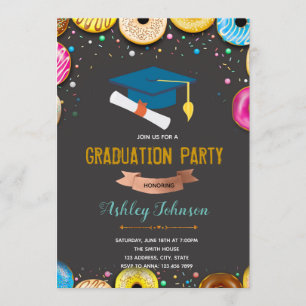 Doughnut Theme graduation invitation
