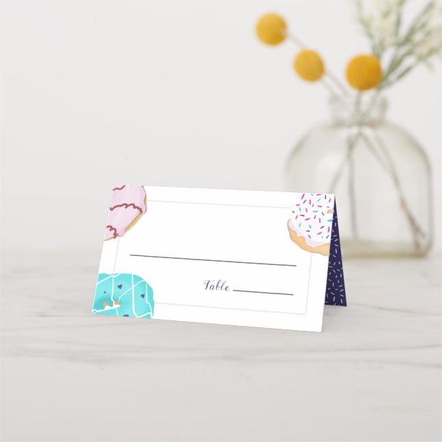 Doughnut Theme Wedding Table Place Card (Front)