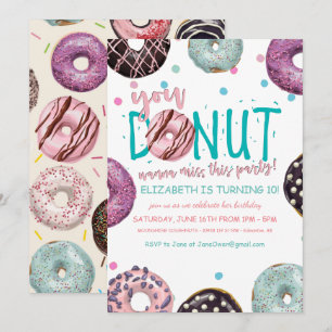Doughnut Themed Birthday Invitation