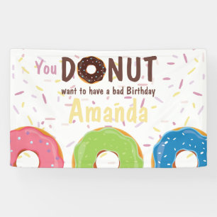 Doughnut themed Birthday Party personalised Banner