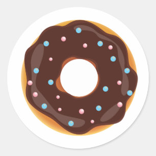 Doughnut themed classic round sticker