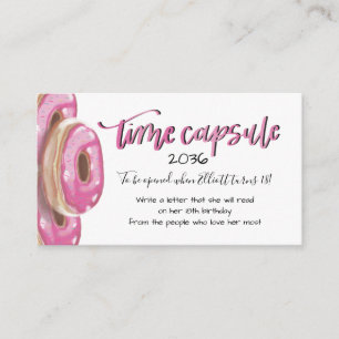 Doughnut time capsule insert card