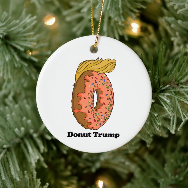 Doughnut Trump -- - Political - Ceramic Tree Decoration (Tree)