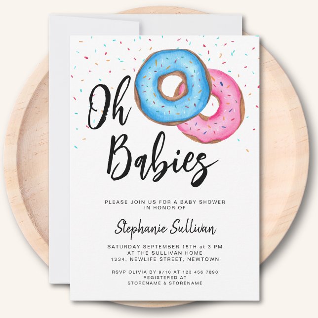 Doughnut Twins Baby Shower Invitation (Creator Uploaded)