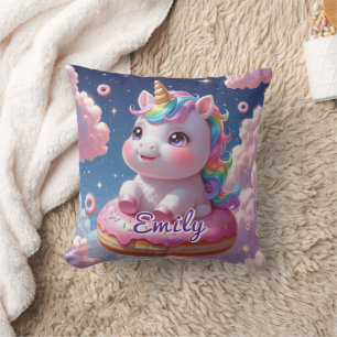 Doughnut Unicorn Pillow – Editable Name