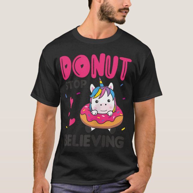 Doughnut Unicorn Pun Unicorns T-Shirt (Front)