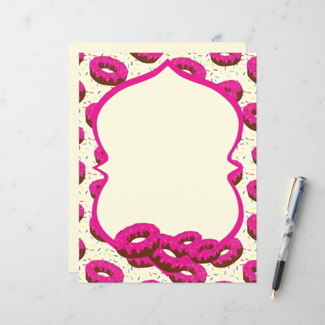 Doughnut unlined stationery paper (Front/Back In Situ)
