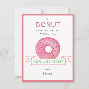 Doughnut Valentines day Mini flat Note Card